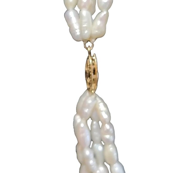 Pearl Strand Necklace And Bracelet 14 K Gold Clasp cloisenne beads - Picture 5 of 10
